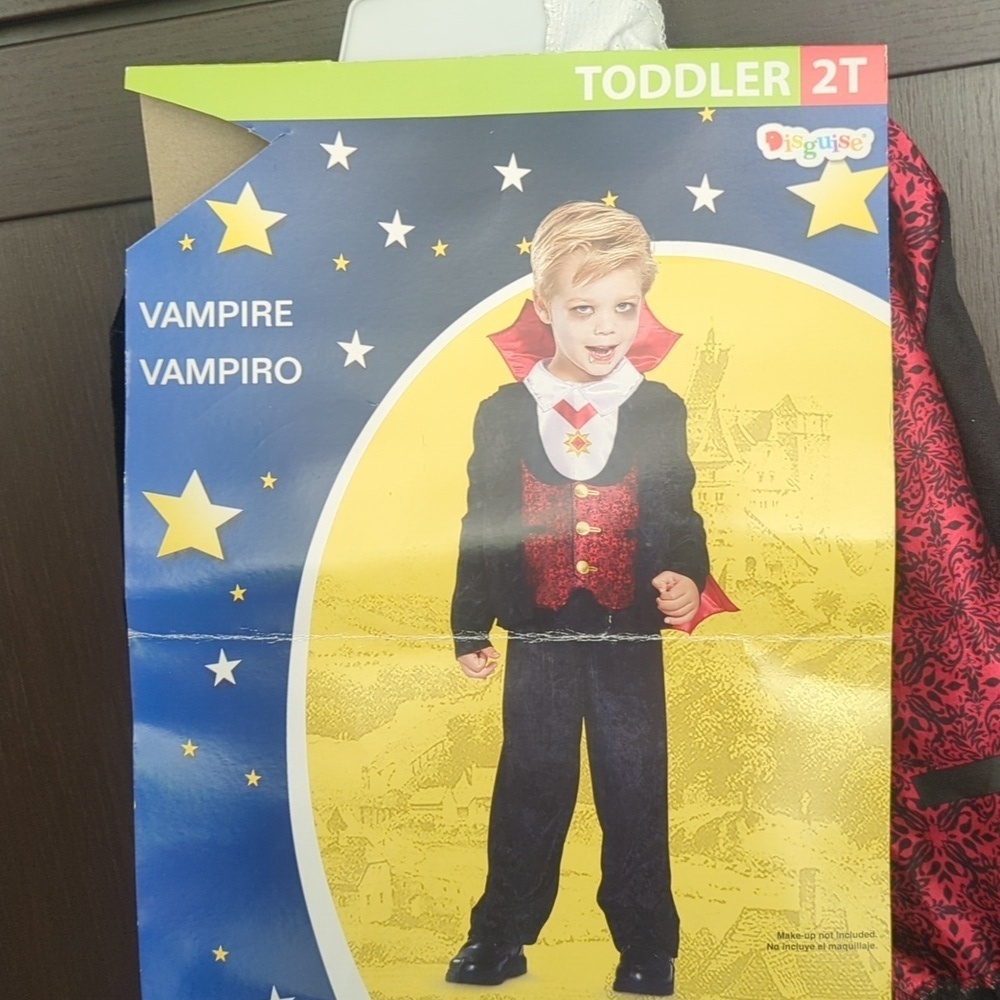 Disguise Toddler Vampire Costume - Red, Black, and White Size 2 NWT
